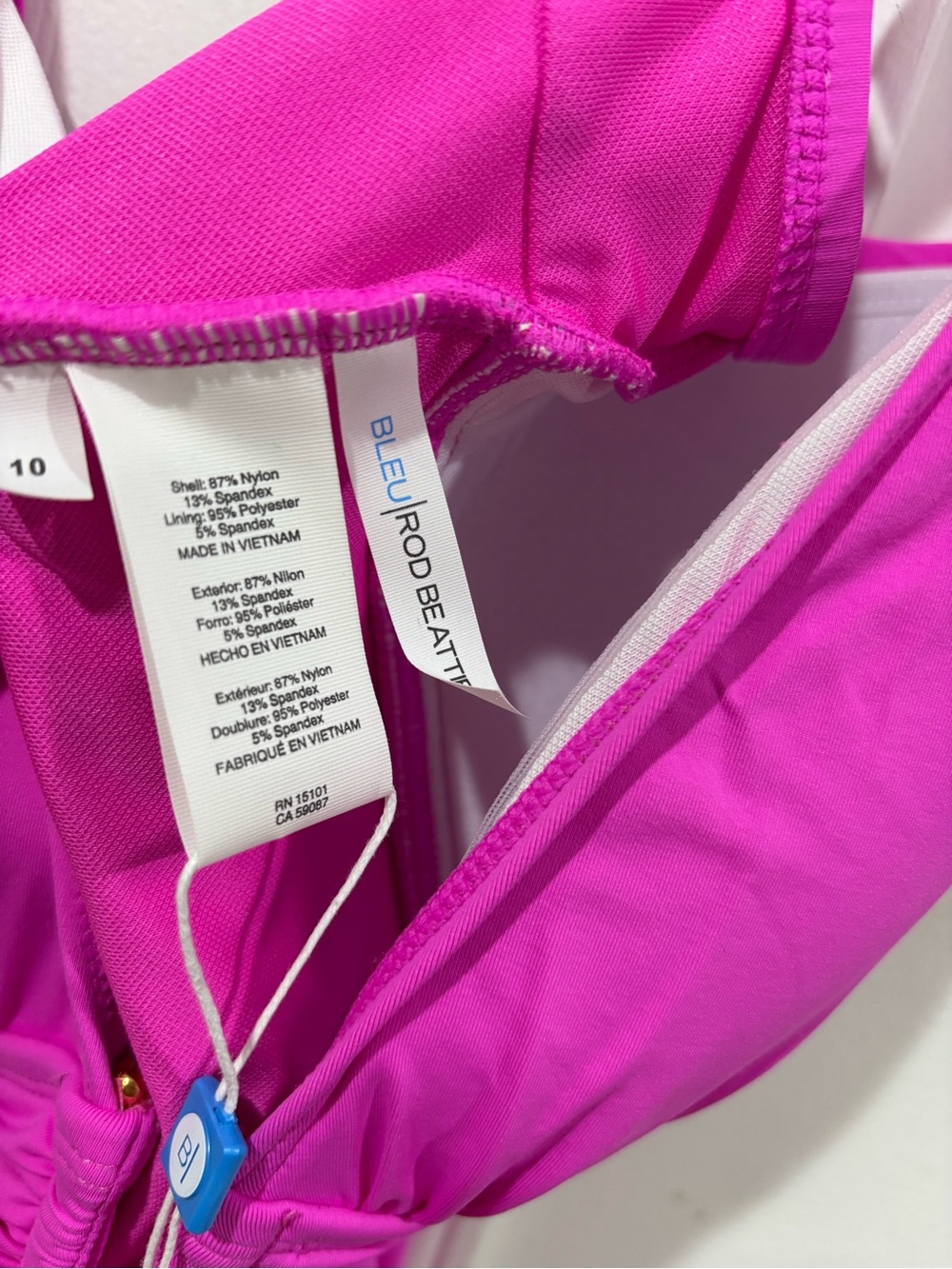 NWT Bleu By Rod Beattie Plunging Pink One Piece Swimsuit Dahlia Swim Size 10 $98 - Picture 10 of 12
